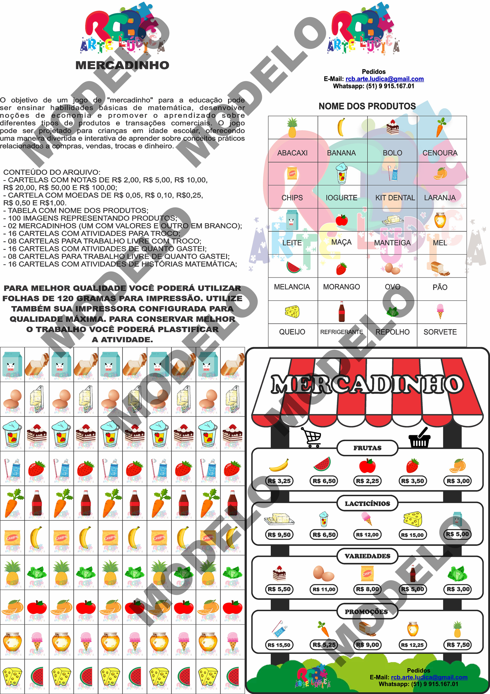 Jogo de matemática (mercadinho)